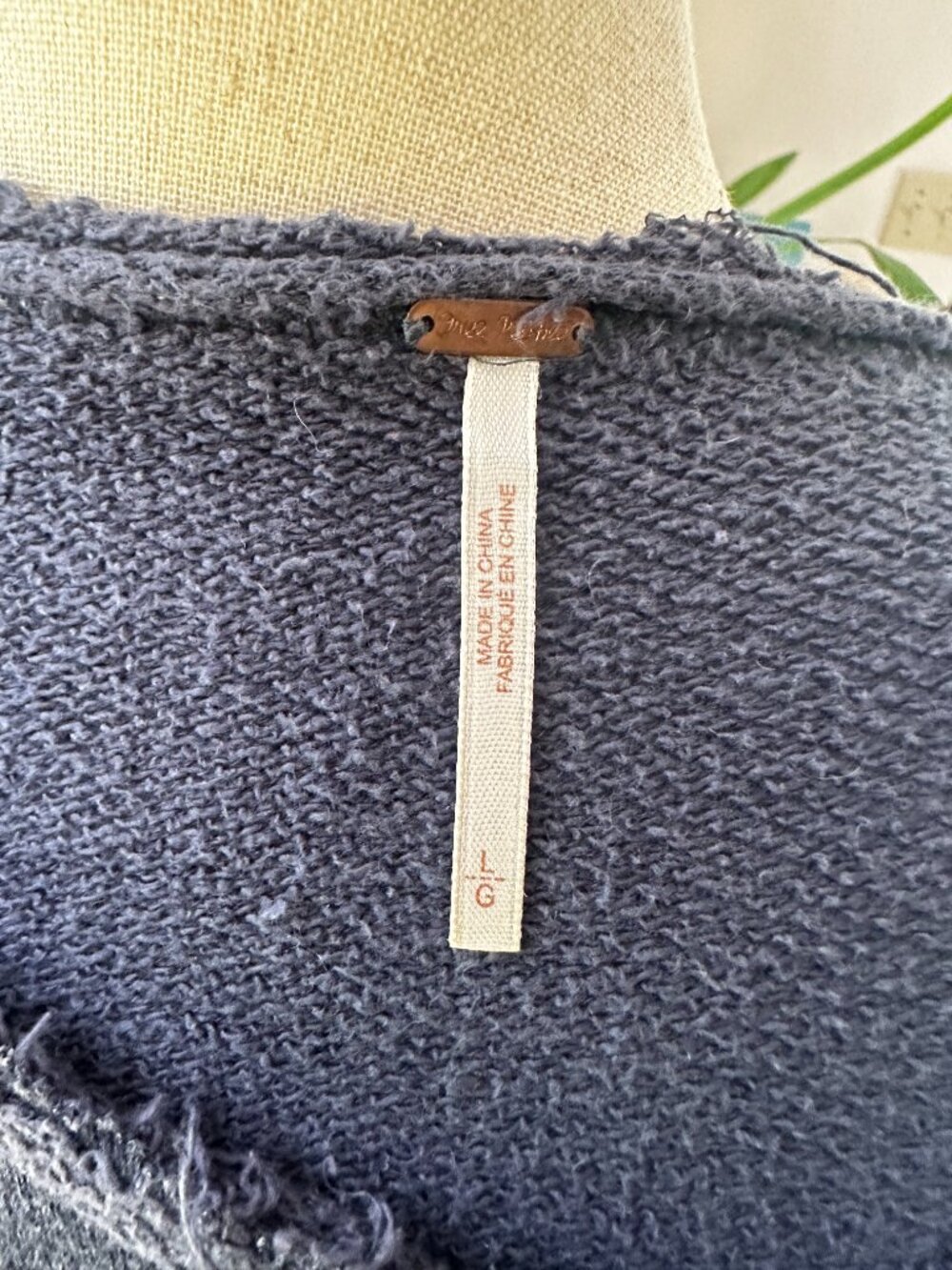 Free People Asymmetrical Raw Hem Oversized Pullover, Large - Picture 10 of 11